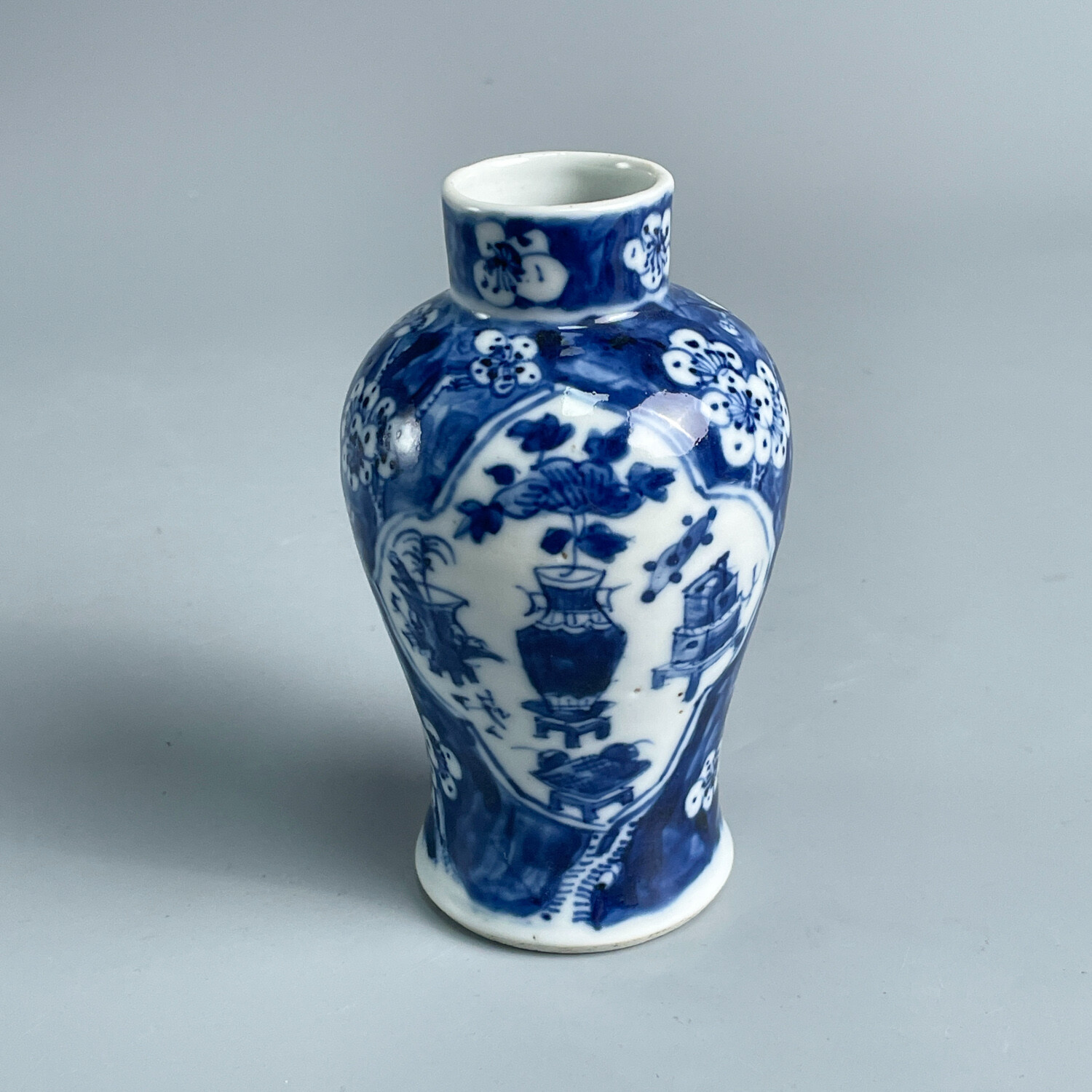 瓷器/古董清光绪 青花开光博古瓶-M2XLE000279/收藏/文物/绣花张