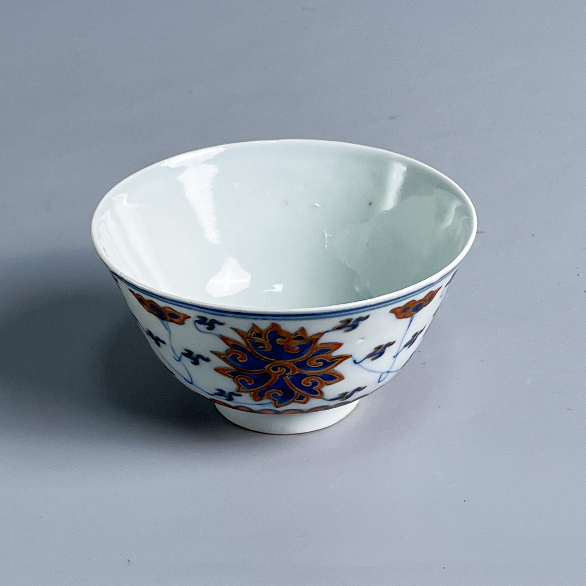 瓷器/古董民国青花矾红描金花卉纹碗M2XIY001266收藏/文物/绣花张