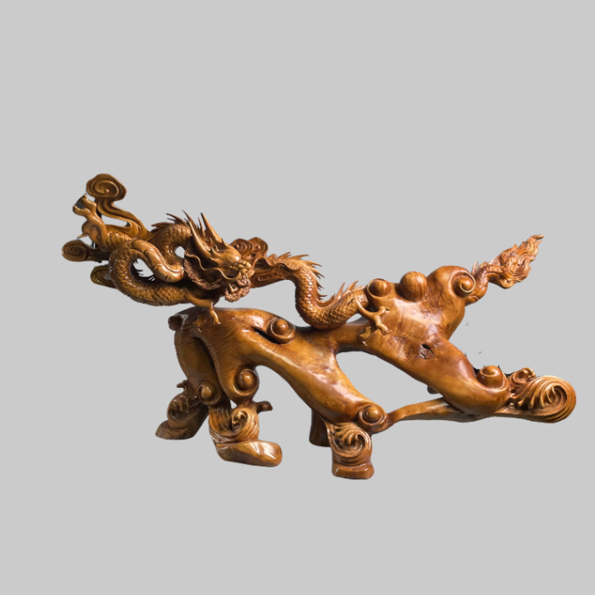 20世纪后期M2XFD009F09金丝楠飞龙在天/摆件/