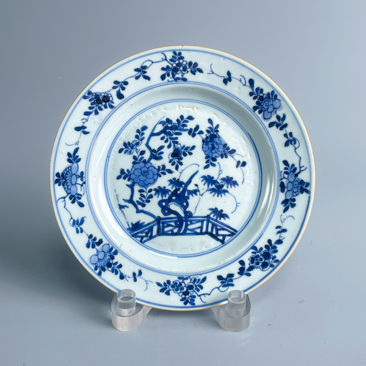 瓷器/古董康熙青花花卉盘-M2XK6008F06/收藏/文物/绣花张