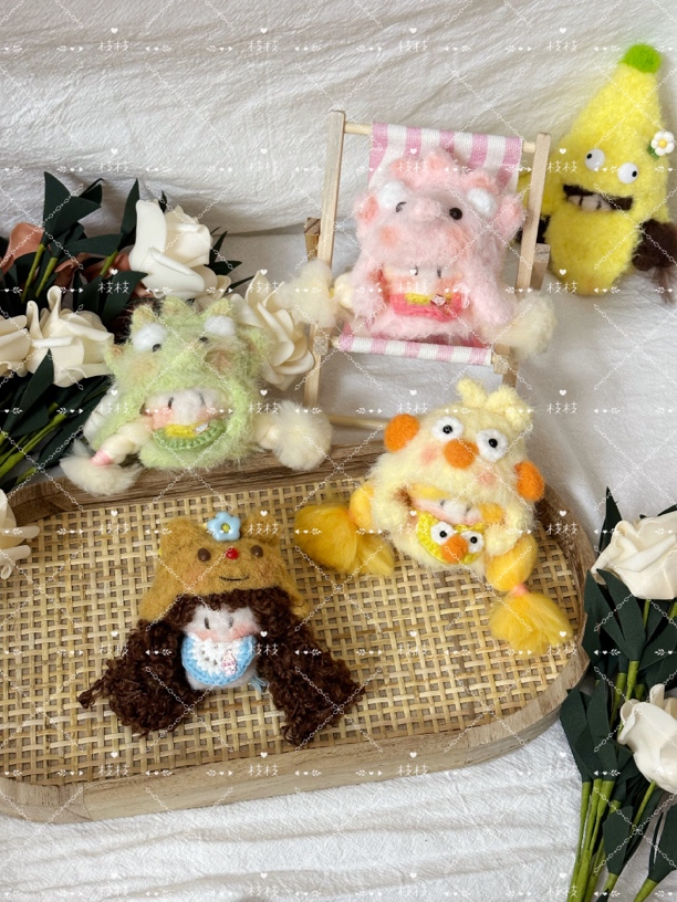 默认拆-原创小女孩棉花糖炸金花可爱挂件礼物