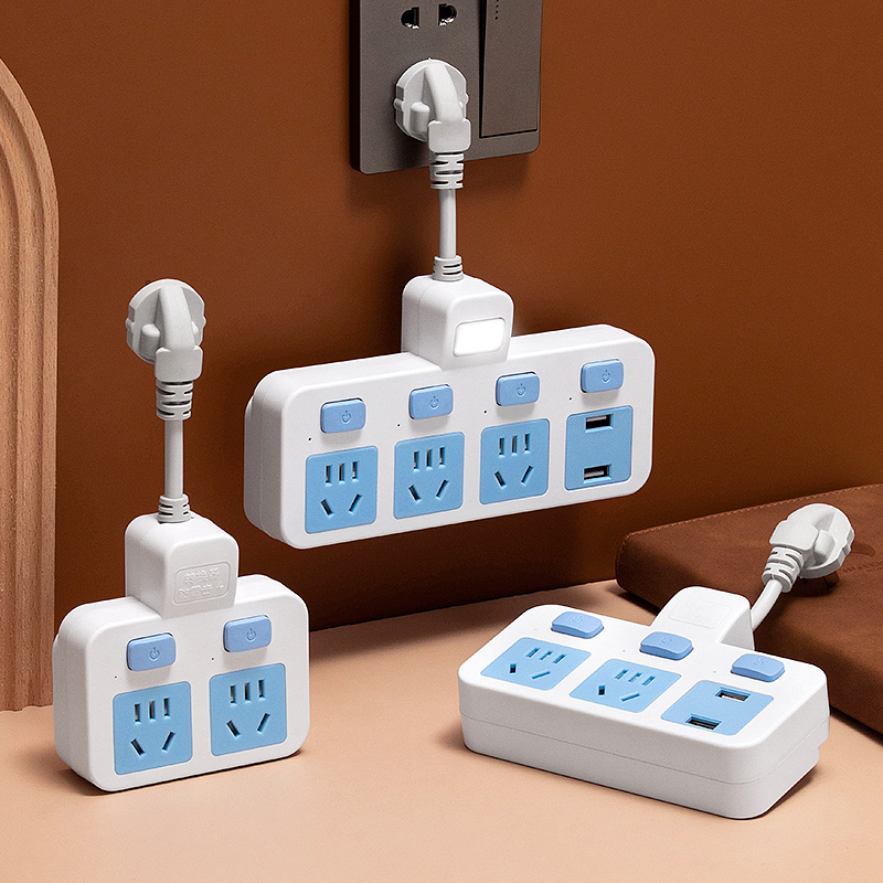 公牛一转多孔多功能插座转换器插头带usb夜灯无线面板排插插线板