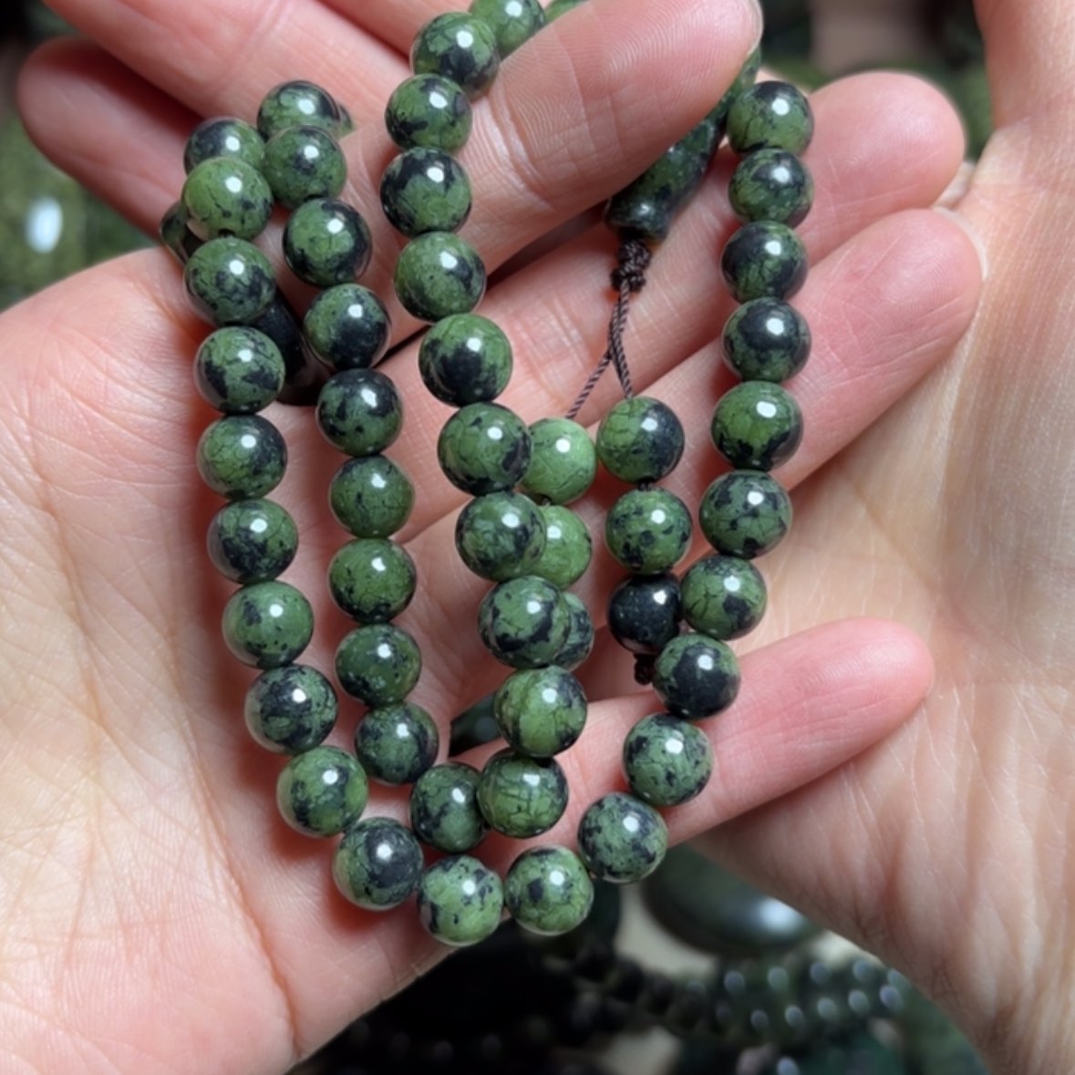 【闪购商品】蛇纹石玉手链未镶嵌燕***7