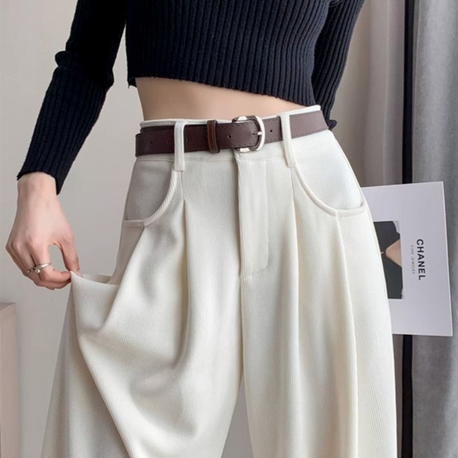 2025秋冬季新款高腰宽松休闲时尚百搭垂感拖地外穿显瘦直筒裤女