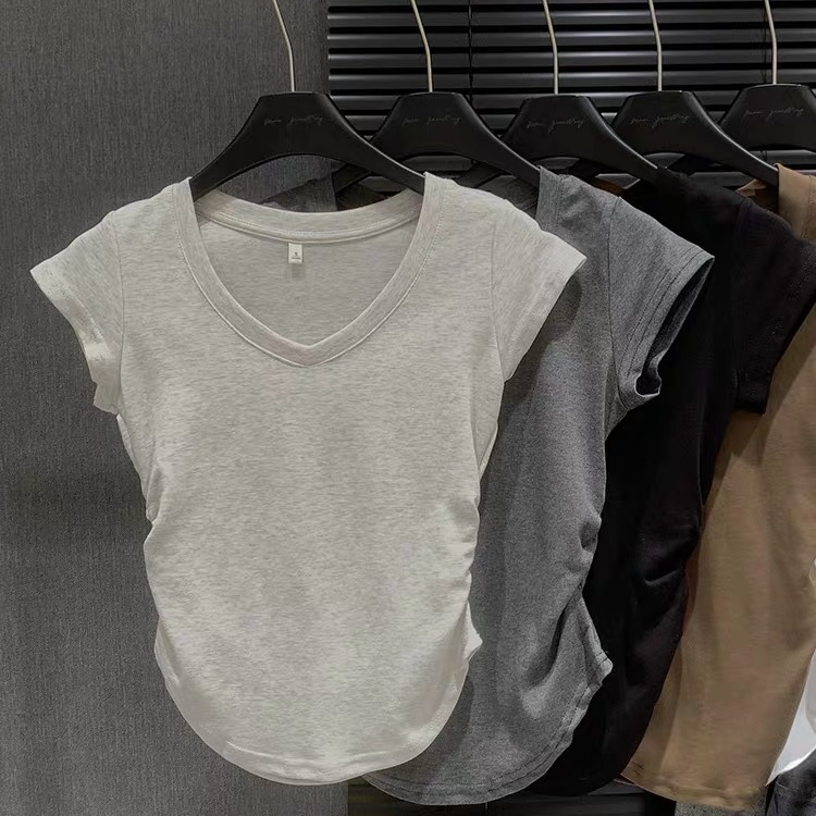 （直播间为准）2024新款正肩短袖T恤女时尚百搭显瘦上衣体恤夏季
