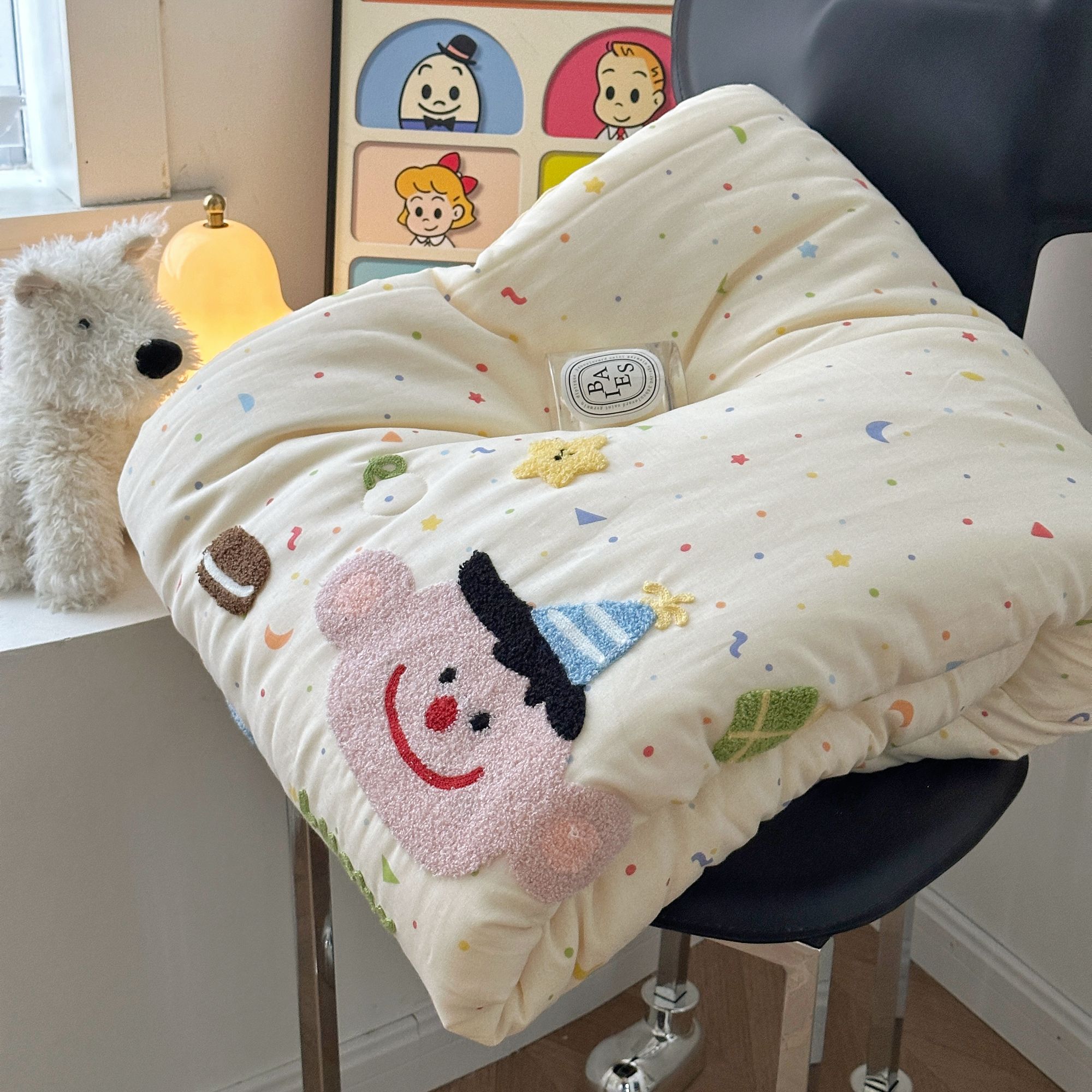 小玲子家纺  快乐童年 100棉双层纱毛巾绣春秋被A类全棉儿童冬被