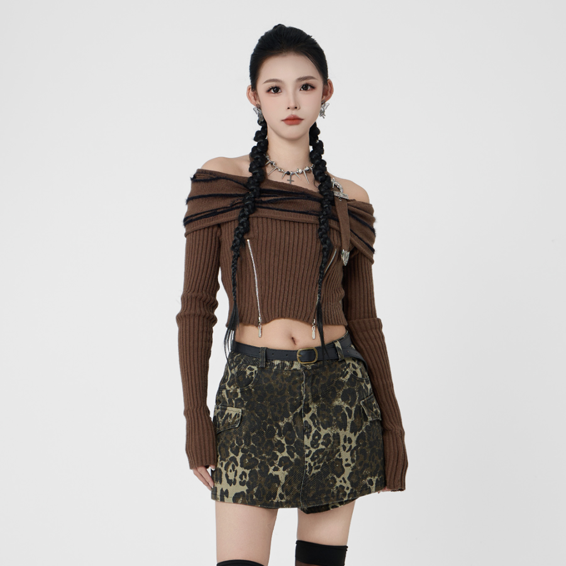 ANPK女装街头辣妹毛衣外套上衣时尚AD141J8722