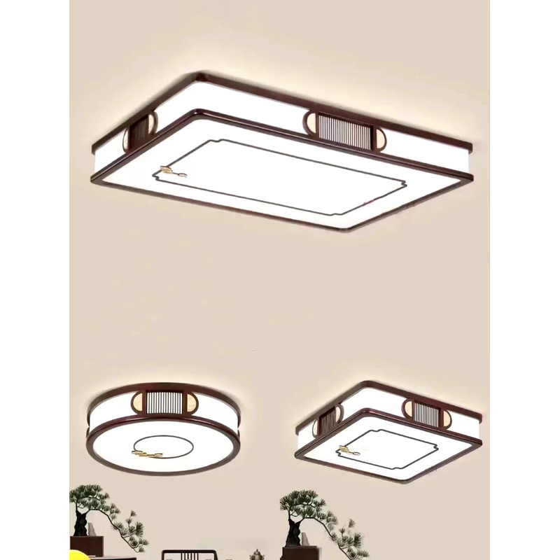 活动款新中式实木吸顶灯大气简约客餐厅房间