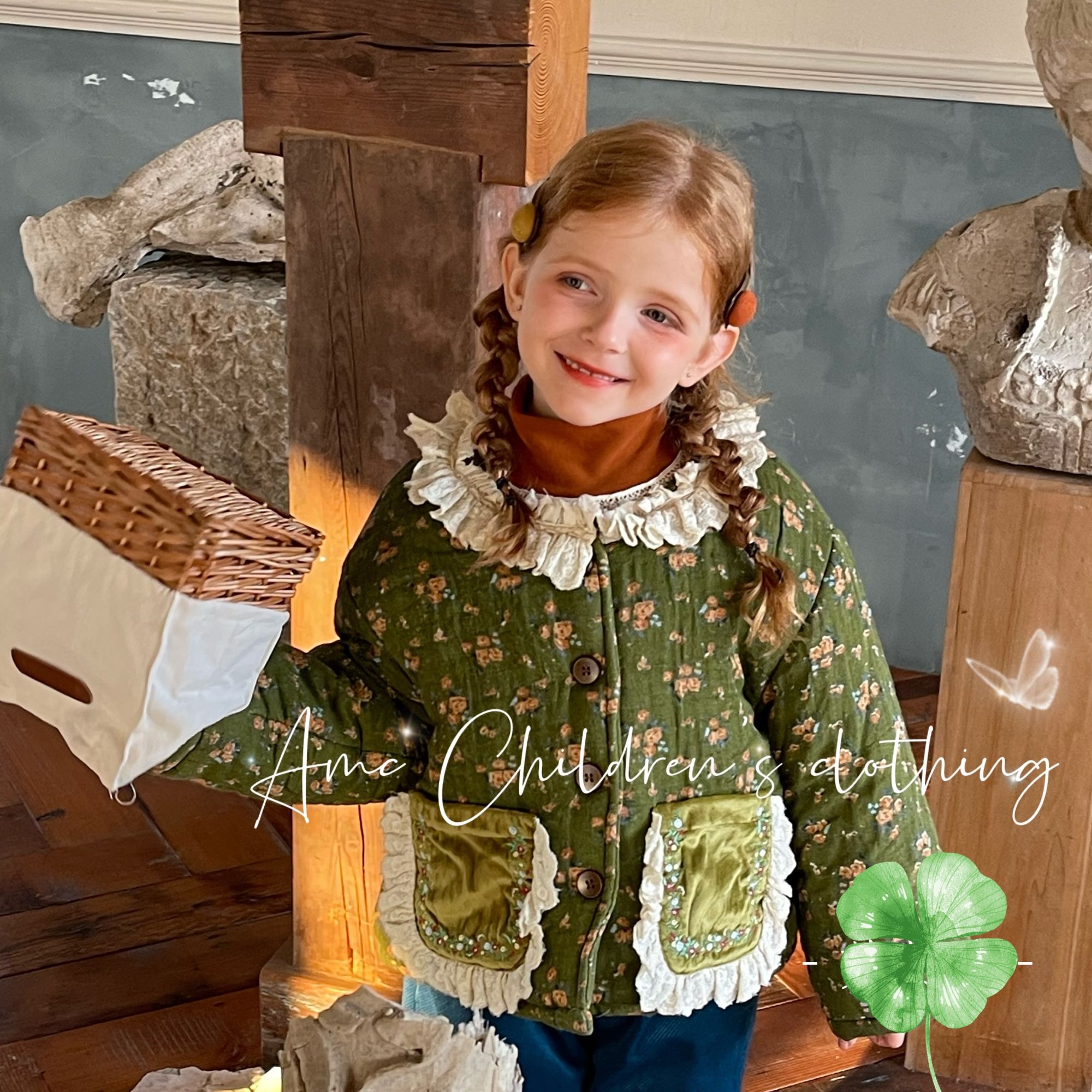 儿童重工森系棉服蕾丝碎花冬季 NO退换