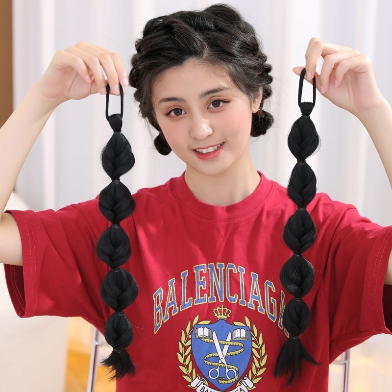 假发女高马尾俏皮可爱自然灯笼辫麻花长辫网红泡泡辫假发马尾辫子