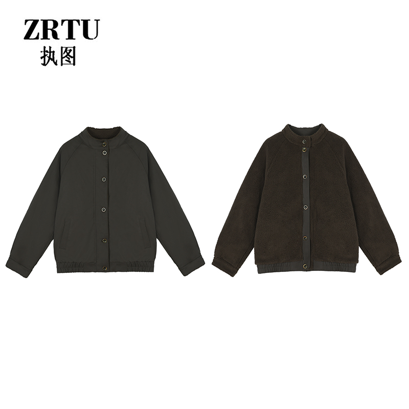 ZRTU/执图冬季新款潮流休闲百搭加厚正反两面穿外套