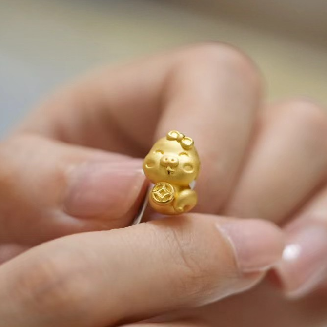 【巧玲专属】足金999十二生肖吉祥钱币巳蛇吊坠
