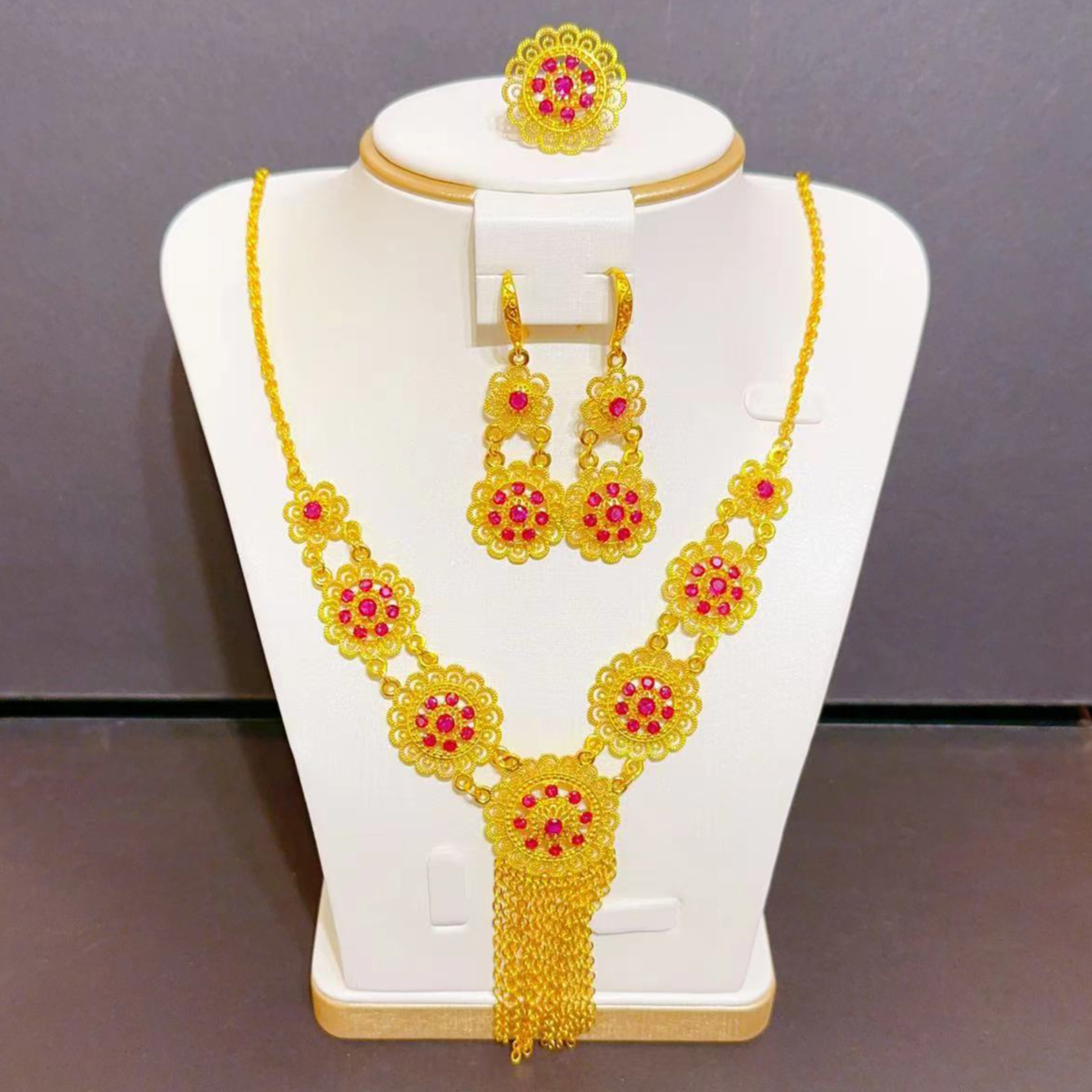 铜合金锆石吊坠 铜合金 新款194名族风耳环项链戒指复古长款nipal