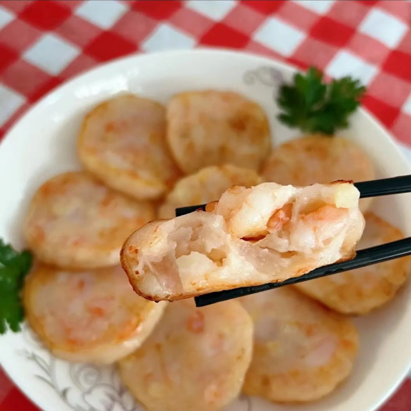 新鲜油炸加热鲜香鲜虾饼4包+赠果蔬虾饼2包200g/包儿童营养鲜香