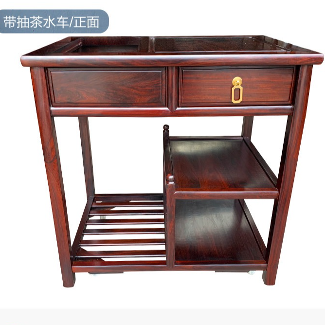 红木茶车移动实木小茶车中式边几酸枝阳台小茶桌