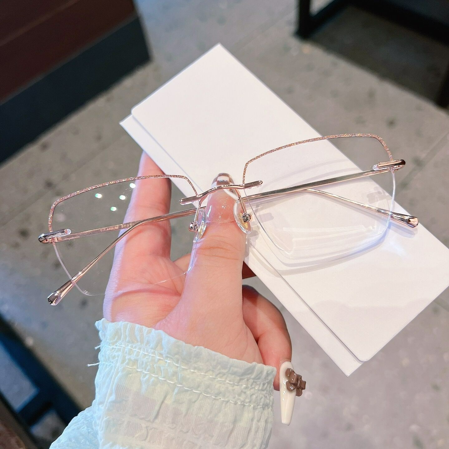 超轻纯钛无框眼镜配有度数散光时尚近视防蓝光眼镜框男女大脸通用