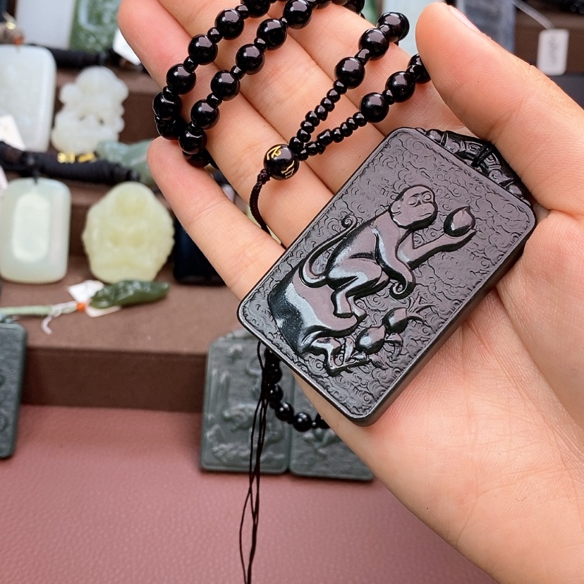 【闪购商品】和田玉颈饰未镶嵌蓝***?猴链子