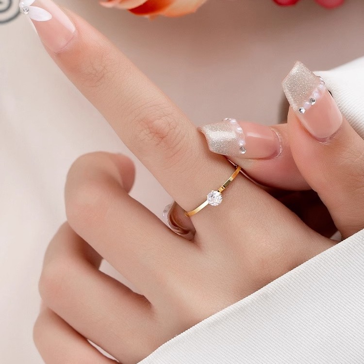 钛钢戒指 不掉色关节戒 轻奢法式气质百搭小众简约NA533