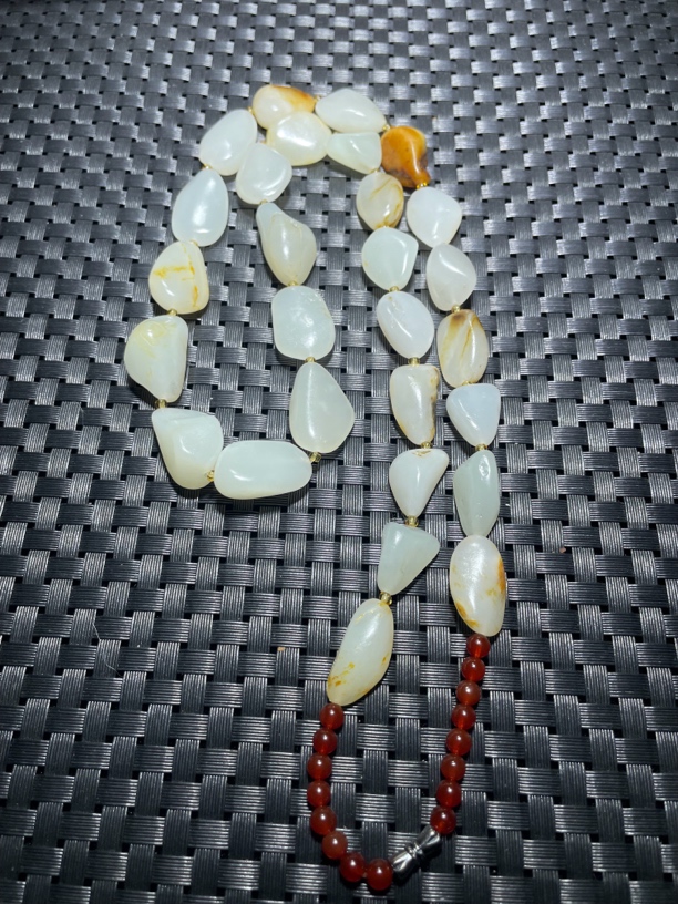 新疆和田玉原石项链133g