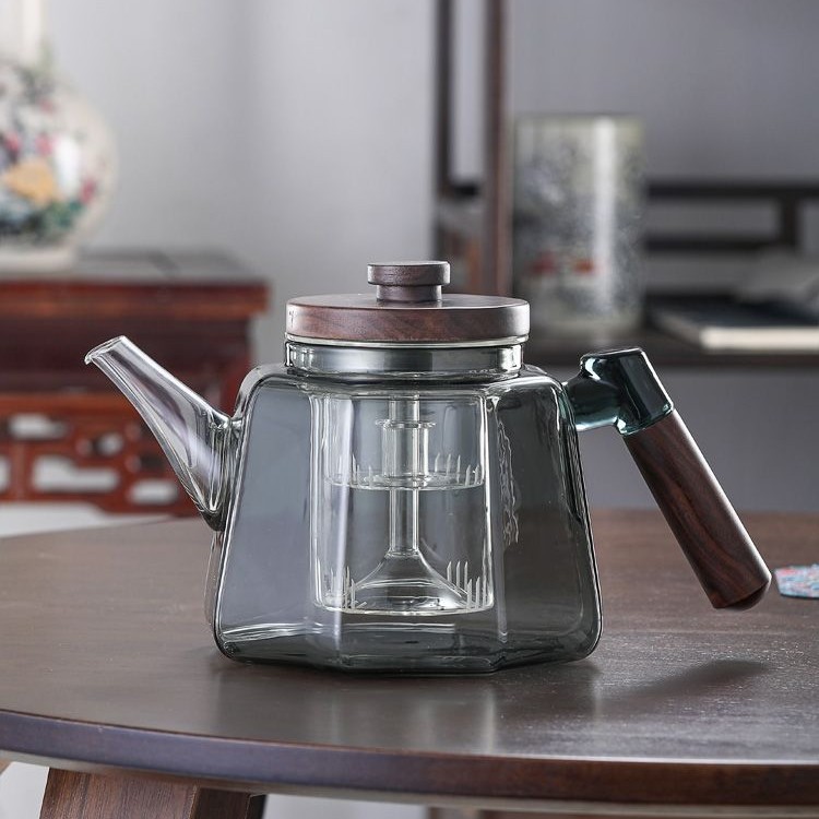 滤之缘高硼硅耐高温玻璃提梁烧水泡茶壶煮茶器八角壶手工复古家用