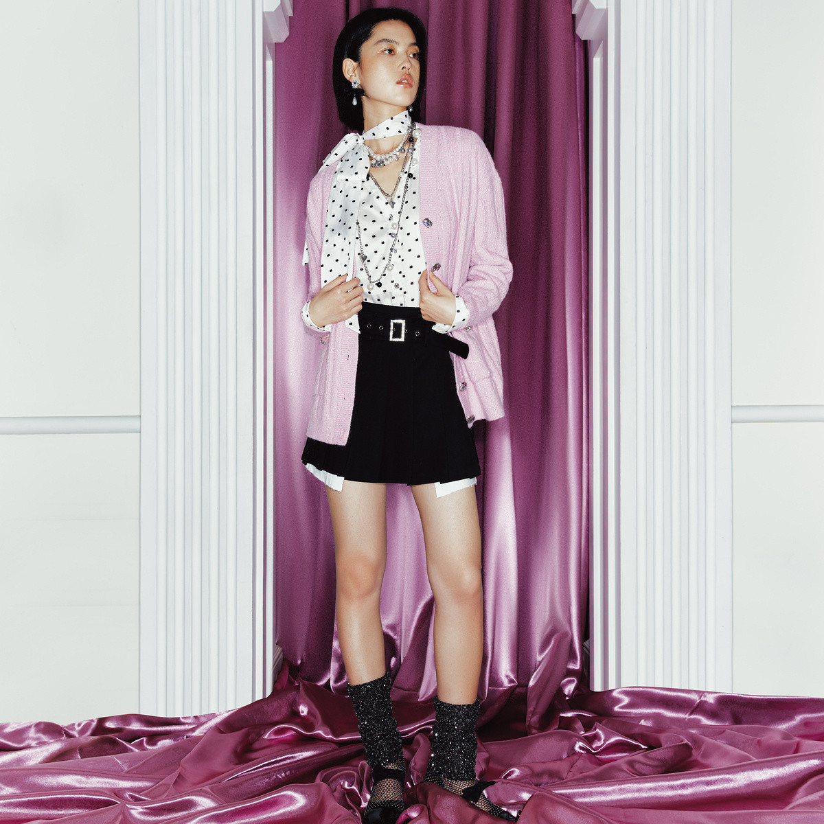 【MAXRIENY x Hello Kitty联名系列】粉针织开衫外套秋冬季