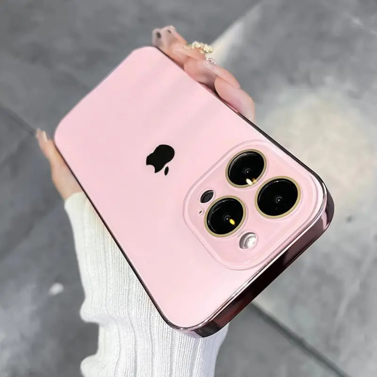 冰粉色数码适用硅胶配件苹果同款promax手机壳全包简约iphonemax