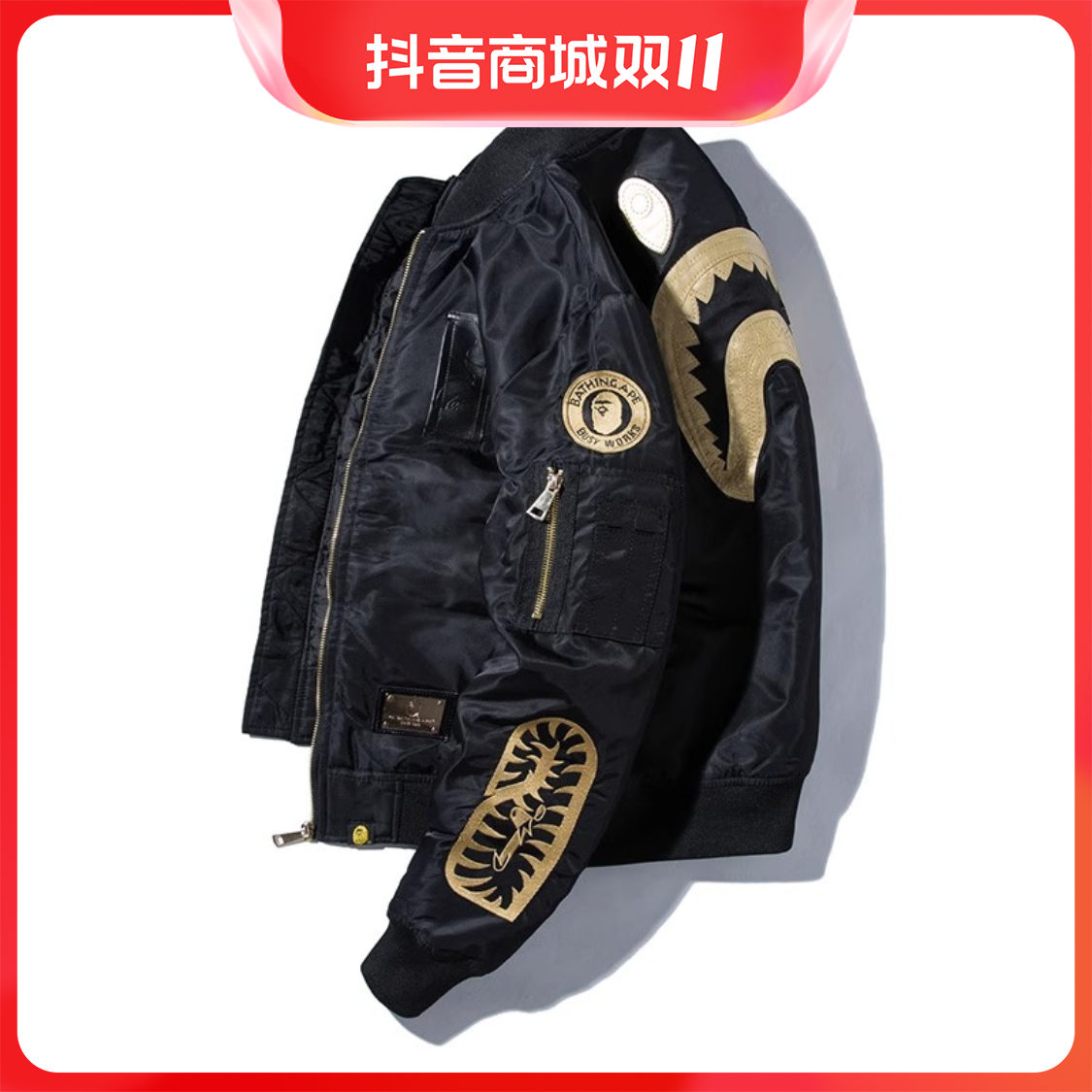 仓石一树潮牌棒球服外套男秋冬季欧美风刺绣bf宽松加厚飞行员夹克