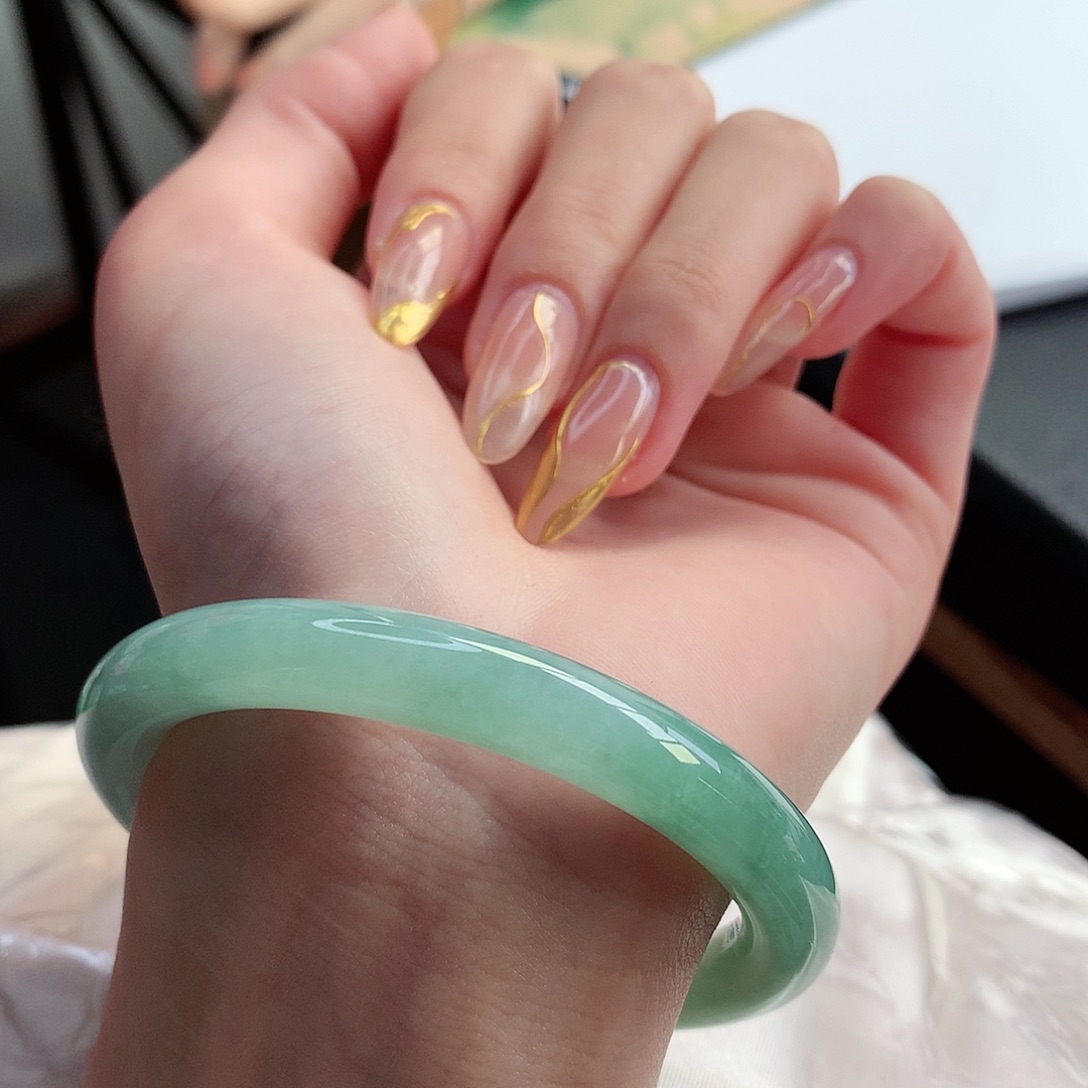 翡翠手镯未镶嵌天然翡翠54-55