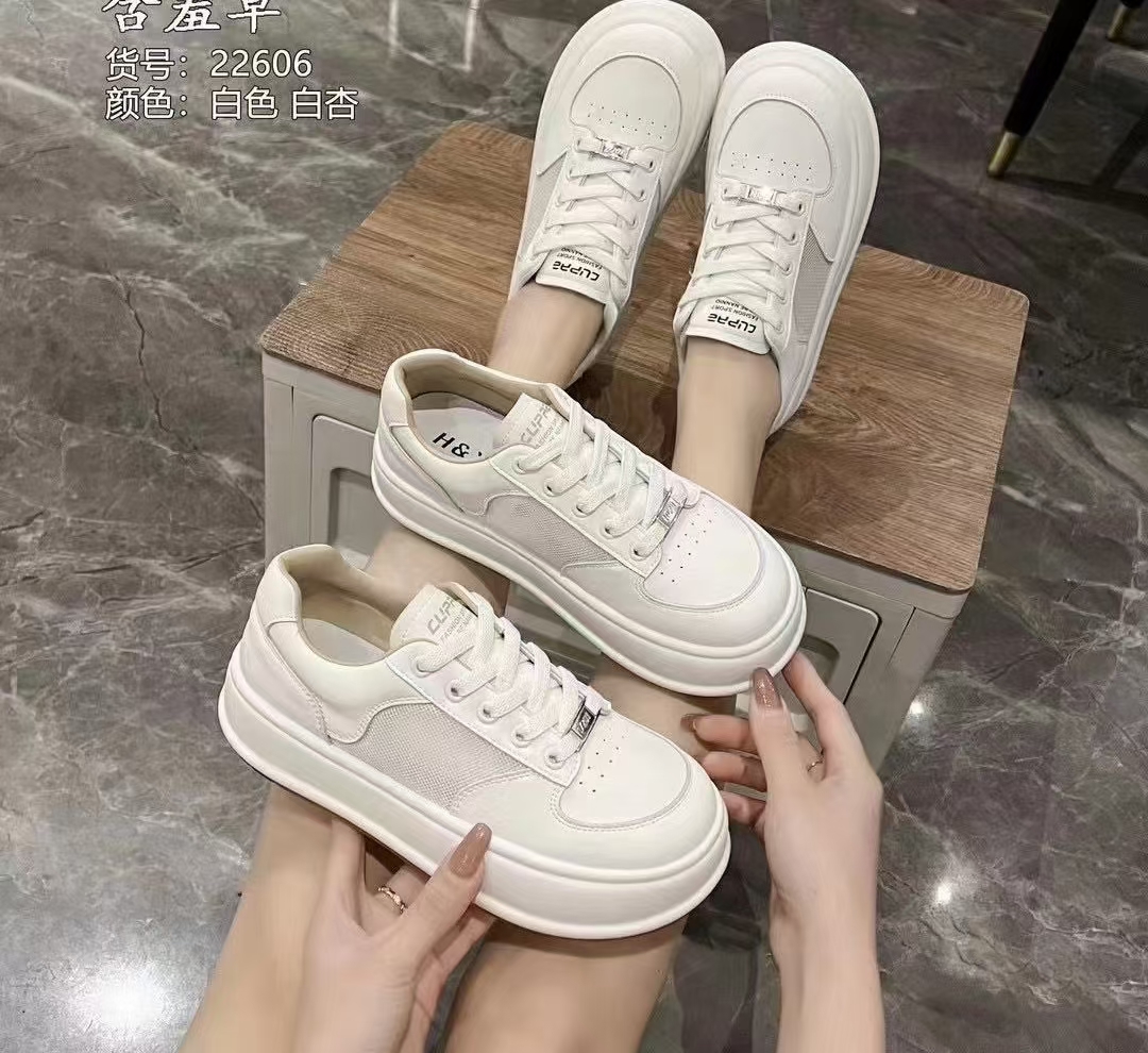 H8026网面小白鞋2024年春季新款板鞋百搭休闲女鞋