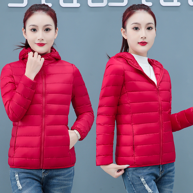 短款轻薄白鸭绒羽绒服女爆款洋气秋冬季新款外套百搭保暖带帽上衣