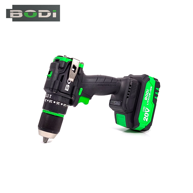 BODI大钢炮20V冲击款无刷电钻锂电工具双速充电手电钻电动螺丝刀