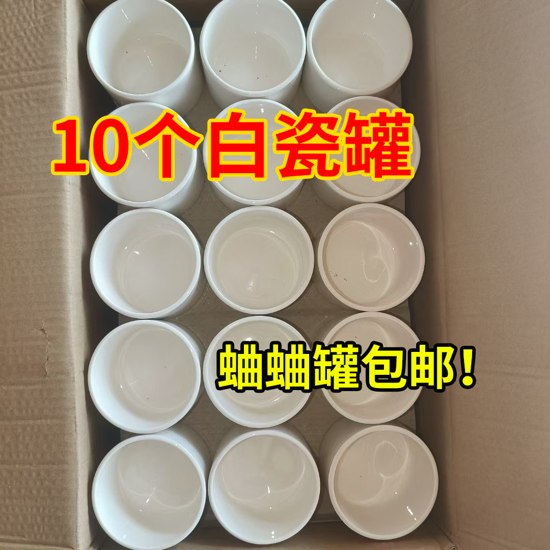 野生斗蛐蛐蟋蟀白陶瓷罐 10个罐子带铁皮盖 油葫芦捕抓网包邮