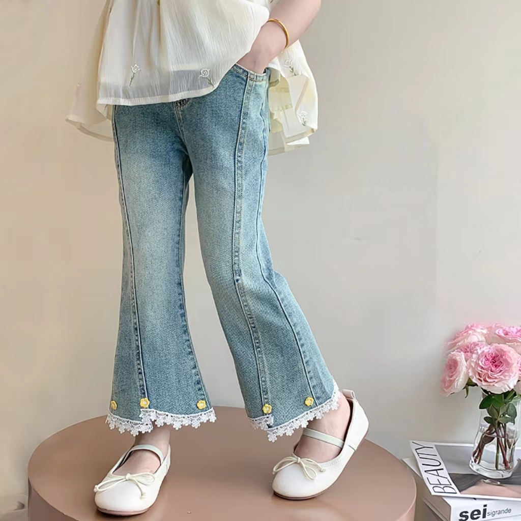 退货运补女童春秋装喇叭裤秋款洋气时髦牛仔裤儿童新款时尚裤子