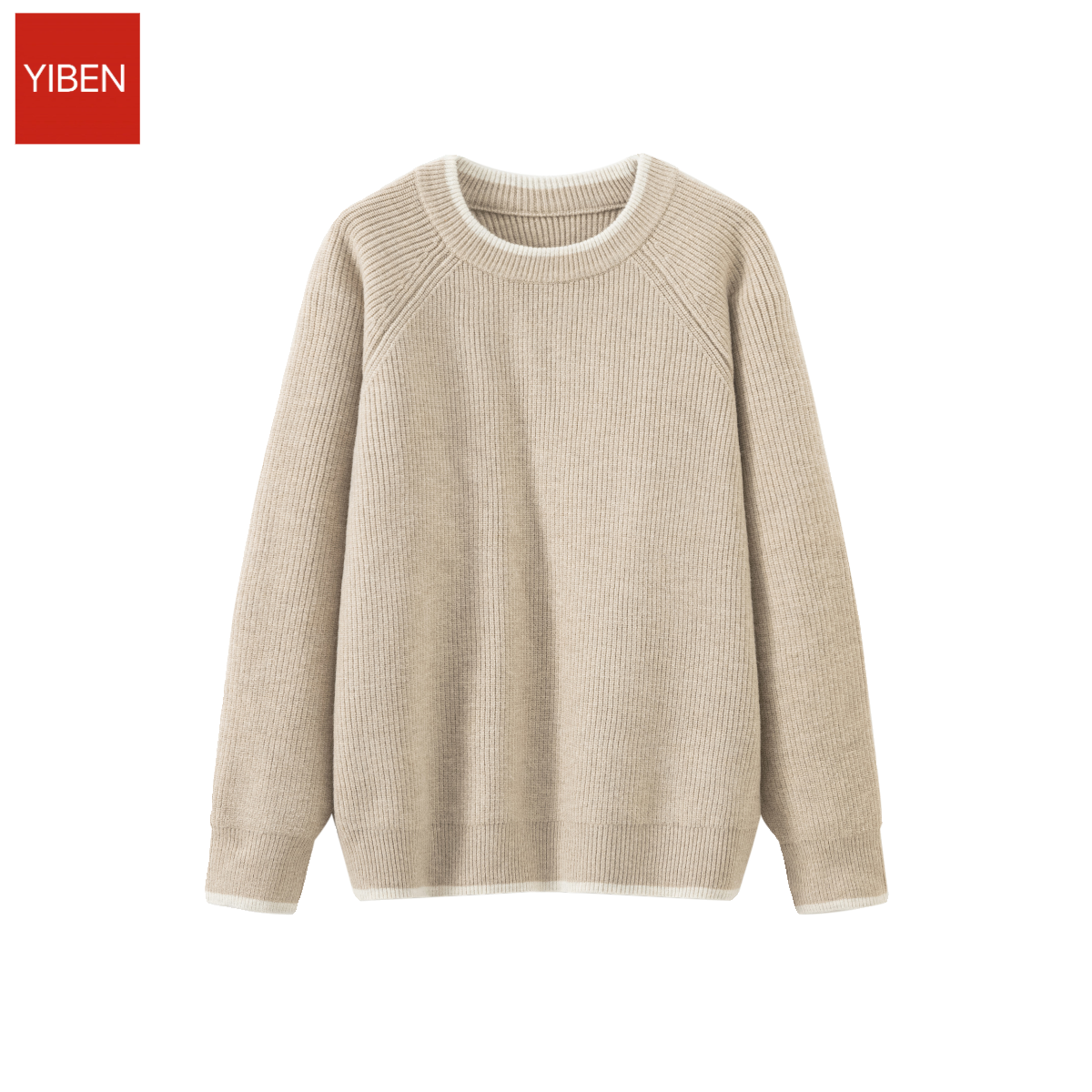 秋冬季圆领毛衣男士慵懒风长袖外套纯色宽松打底衫百搭休闲针织衫