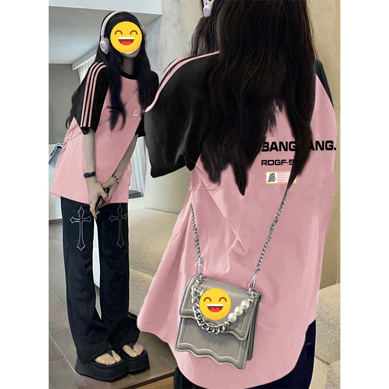 2024新款夏季纯棉ins短袖t恤女大码女装宽松创意卡通爆款上衣