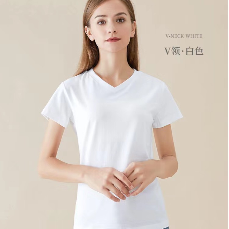 【央视TV国货优品推荐】防水防污女款V领圆领T恤-DJ2072/DJ2071
