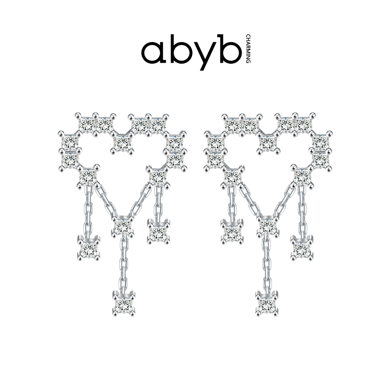 ABYBCHARMING 铜合金合成锆石耳饰 ABYBCHARMING耳语耳环高级轻奢