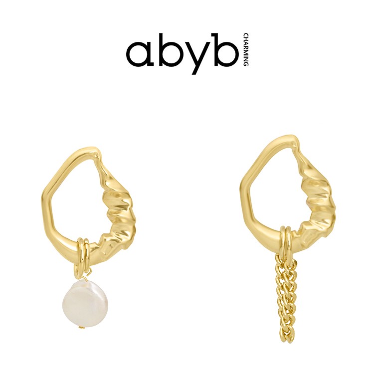 ABYBCHARMING 铜合金仿珍珠耳饰  仿珍珠耳饰 雕刻耳环轻奢设计感