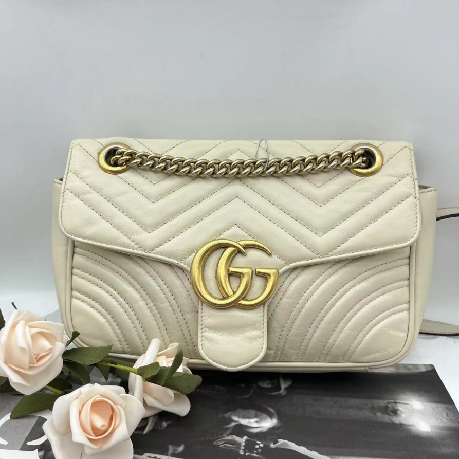 95新 GUCCI/古驰 白色马蒙634 9728