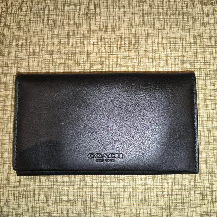 95新 COACH/蔻驰 黑色钱包656 6572