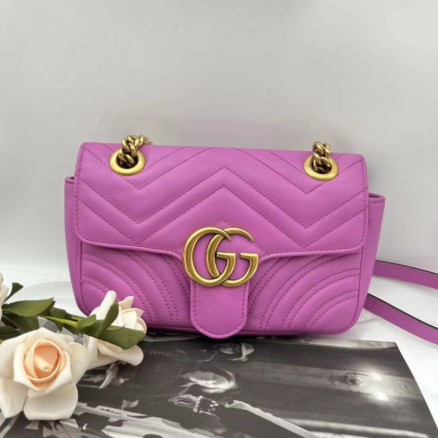 95新 GUCCI/古驰 粉色马蒙650 6159