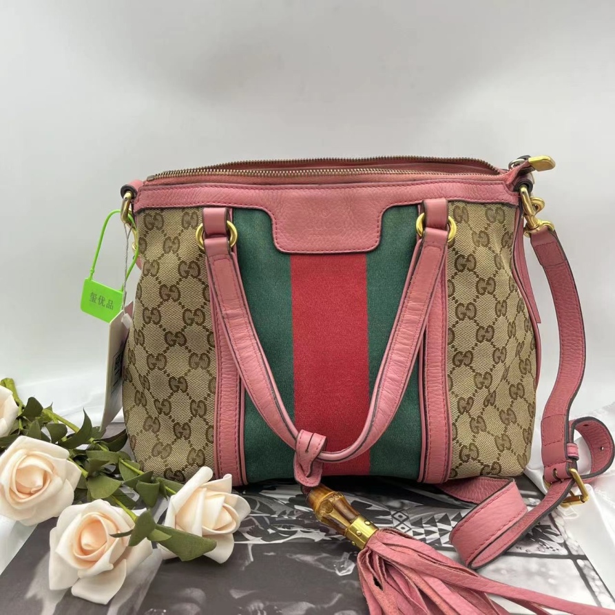 95新 GUCCI/古驰 老花粉流苏647 8942