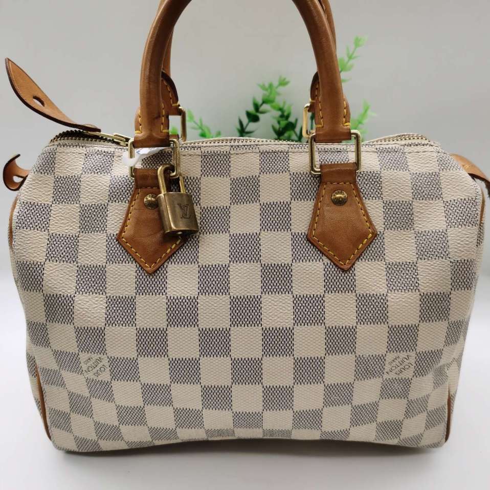 95新  Louis Vuitton Speedy白棋盘格sp25 SJ   640  5975