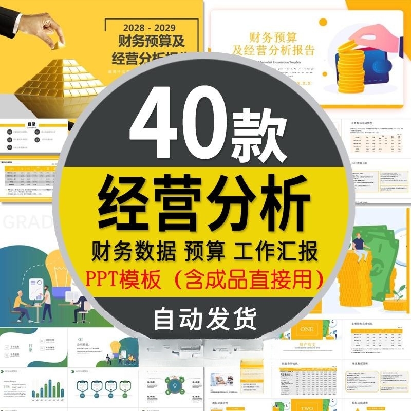 公司经营分析PPT模板企业工作思路整理报告总结年度财务预算管理