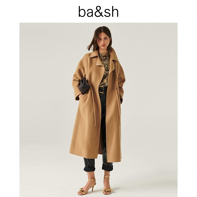 【秦海璐同款】ba&sh秋冬雅丹风气质羊毛大衣英伦风外套1E22KATE