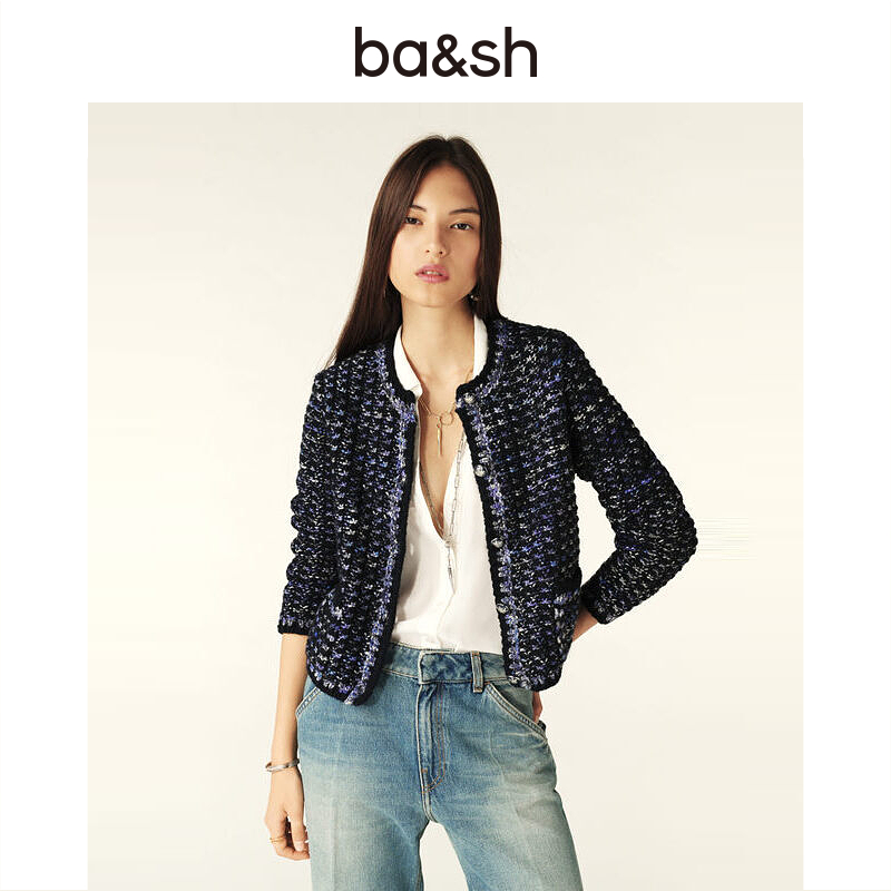 ba&sh 秋冬法式高级感开衫多巴胺小香风千金针织衫上衣1H24BELO