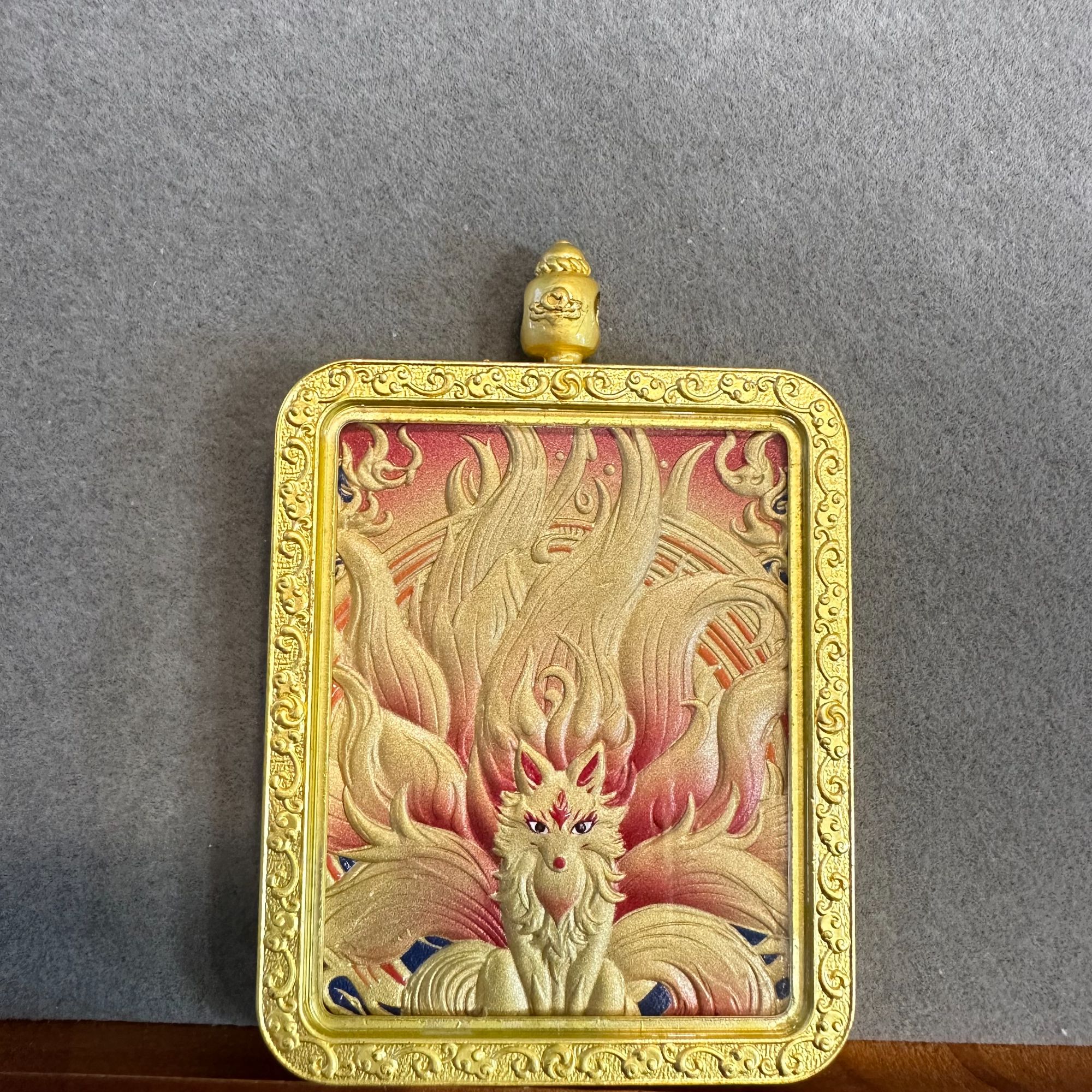 钛钢吊坠 小九  五爷 双面浮雕唐卡