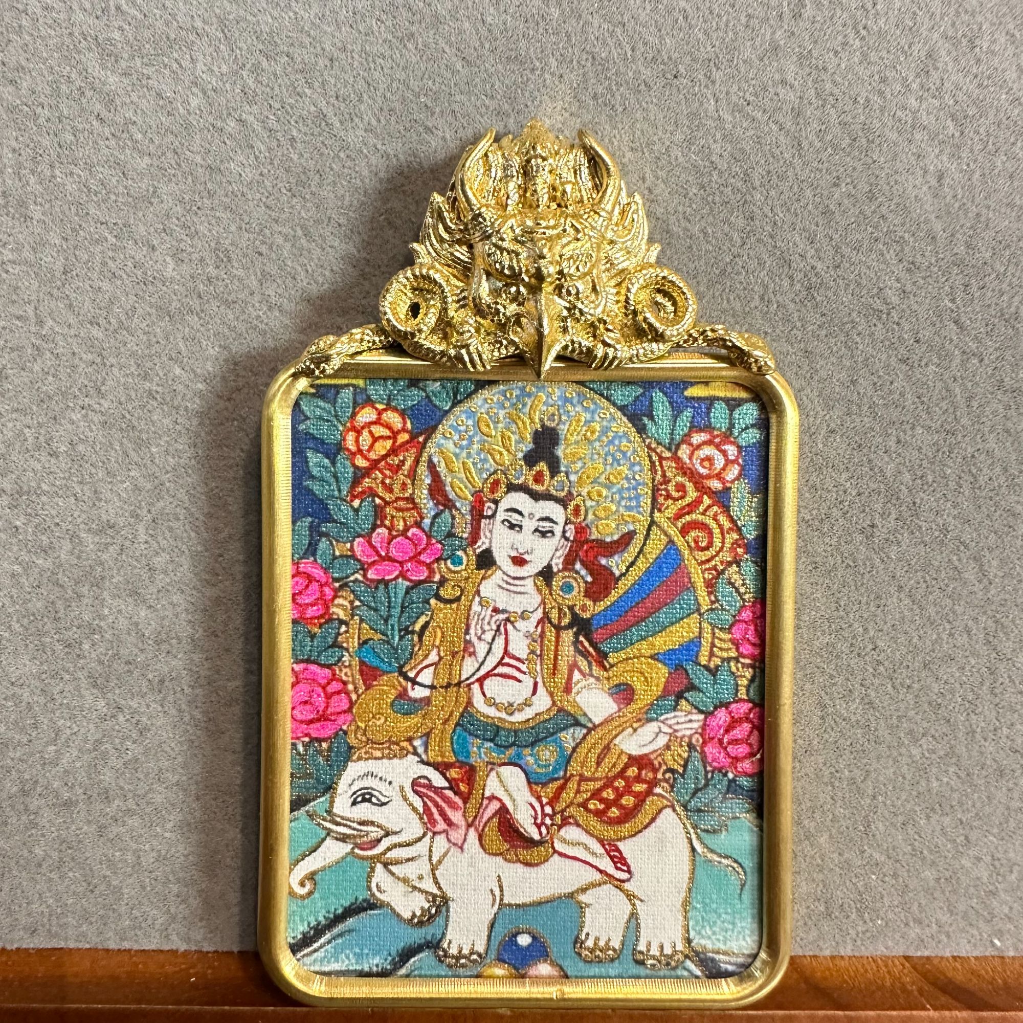 钛钢吊坠 龙-蛇-普贤 唐卡 吊坠