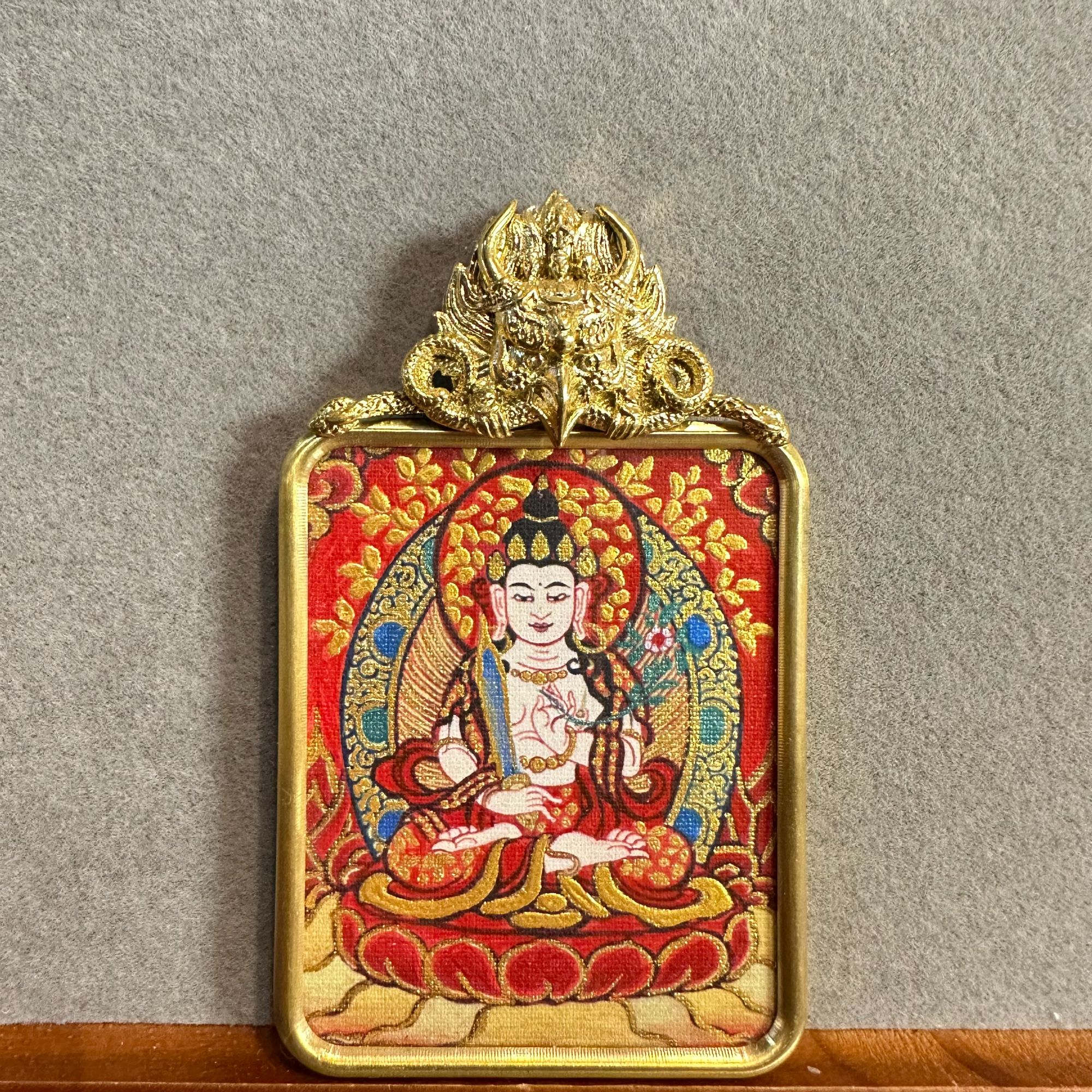 钛钢吊坠 牛-虎-虚空 唐卡 吊坠