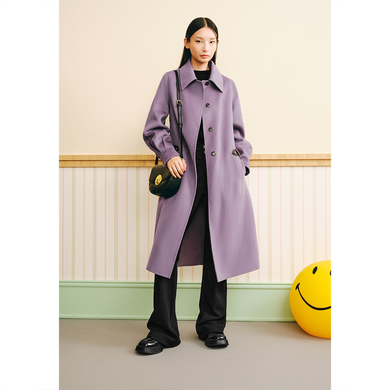 SALT.P可颜 时尚气质时髦简约100%绵羊毛大衣毛呢外套AC33580028